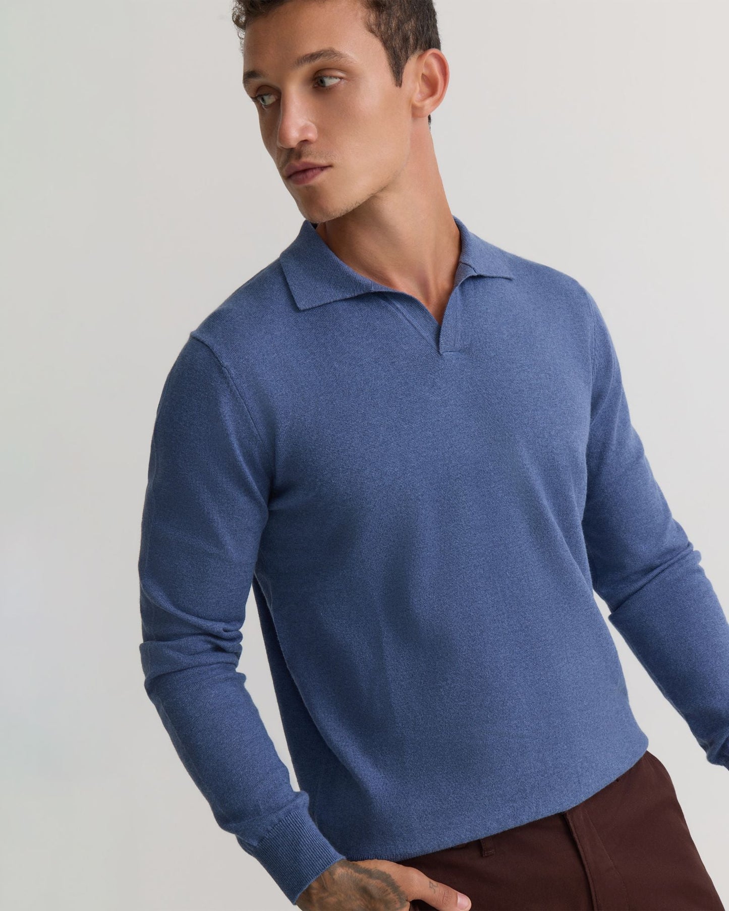 Dominic Open Polo Collar Knit