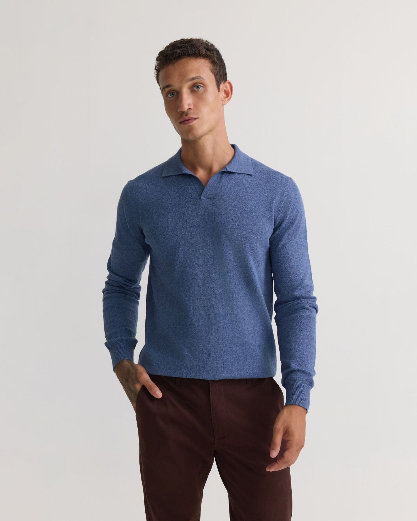 Dominic Open Polo Collar Knit