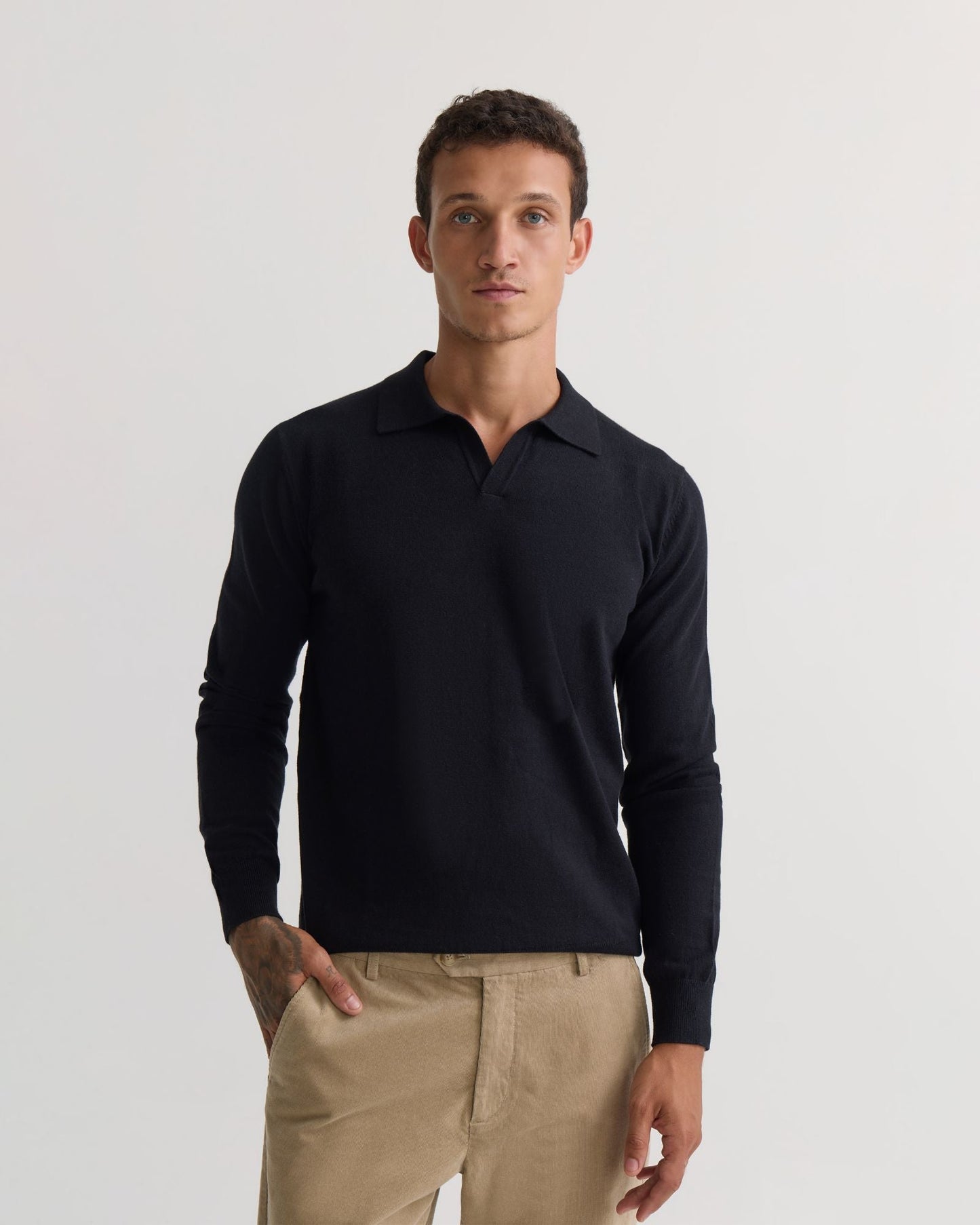 Dominic Open Polo Collar Knit