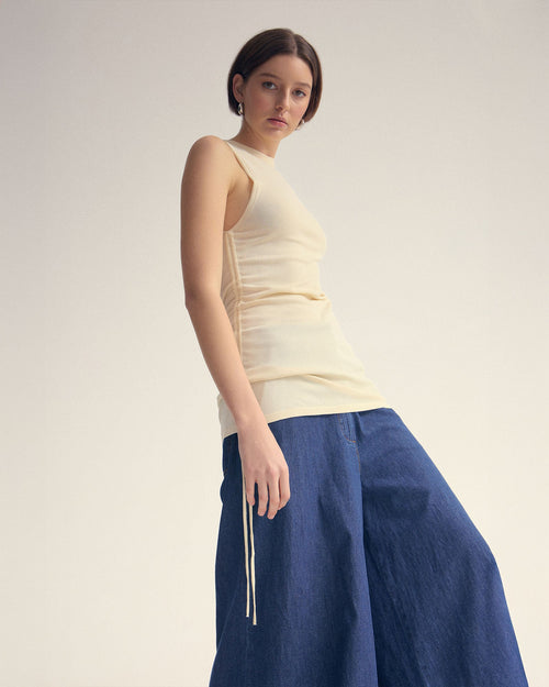 April Drawstring Knitted Top