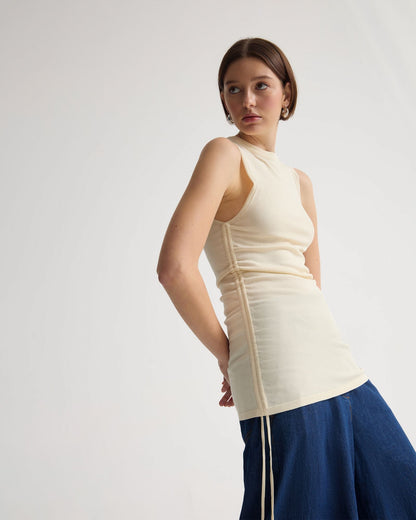 April Drawstring Knitted Top