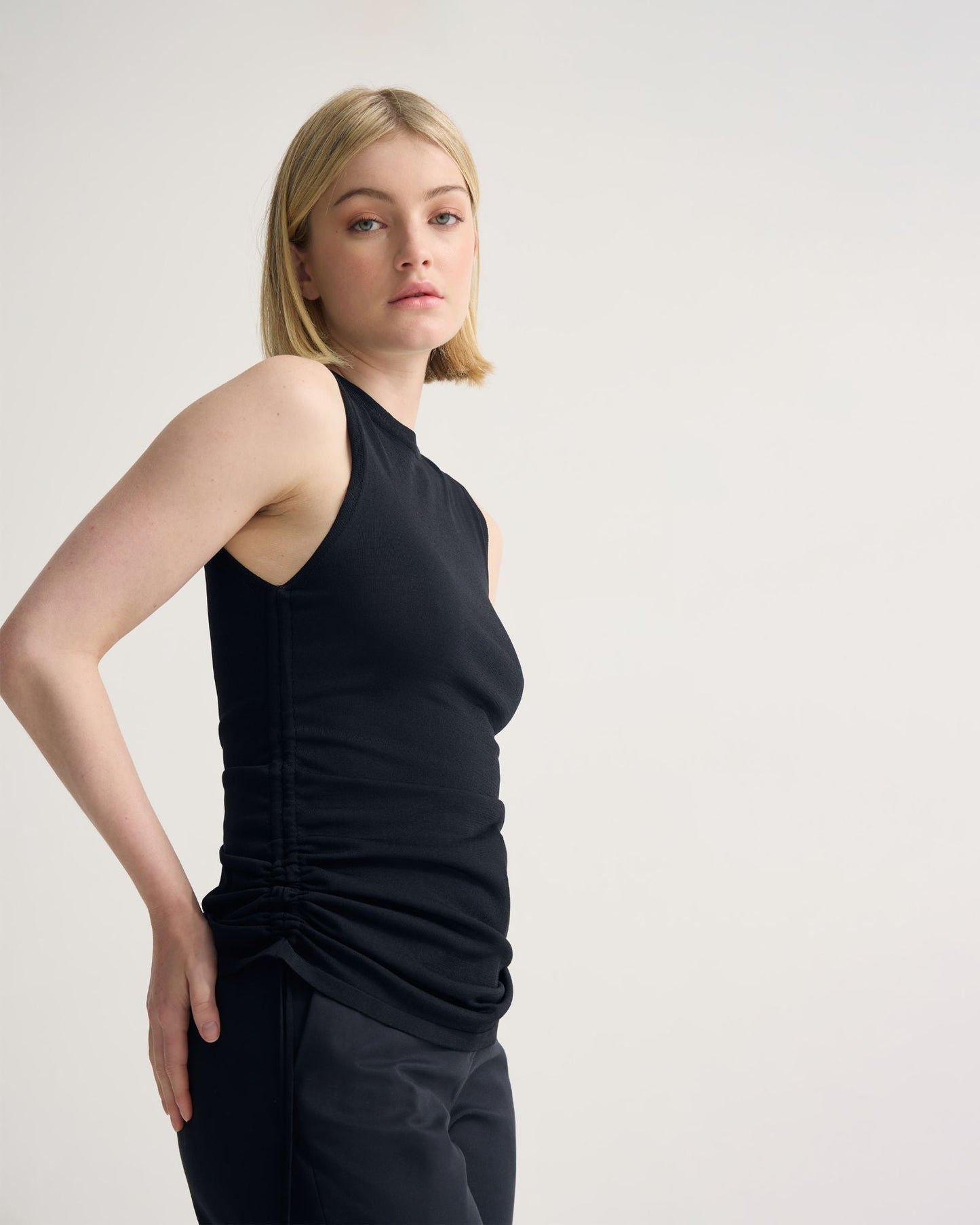 April Drawstring Knitted Top