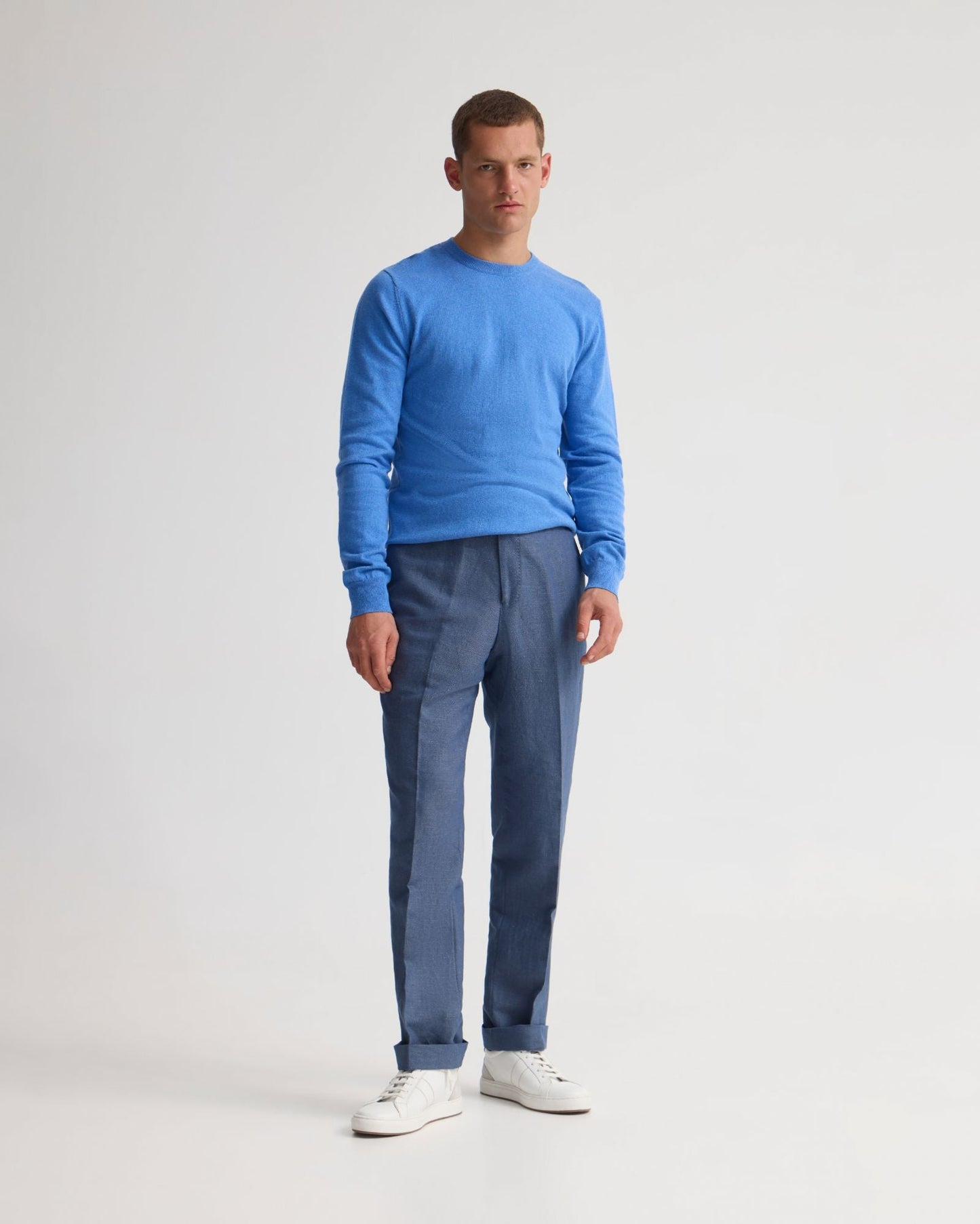Cotton Cashmere Crew Neck Knit