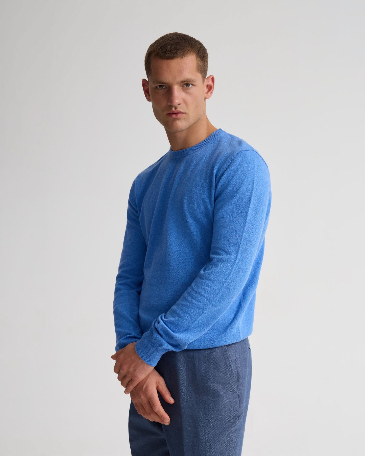 Cotton Cashmere Crew Neck Knit