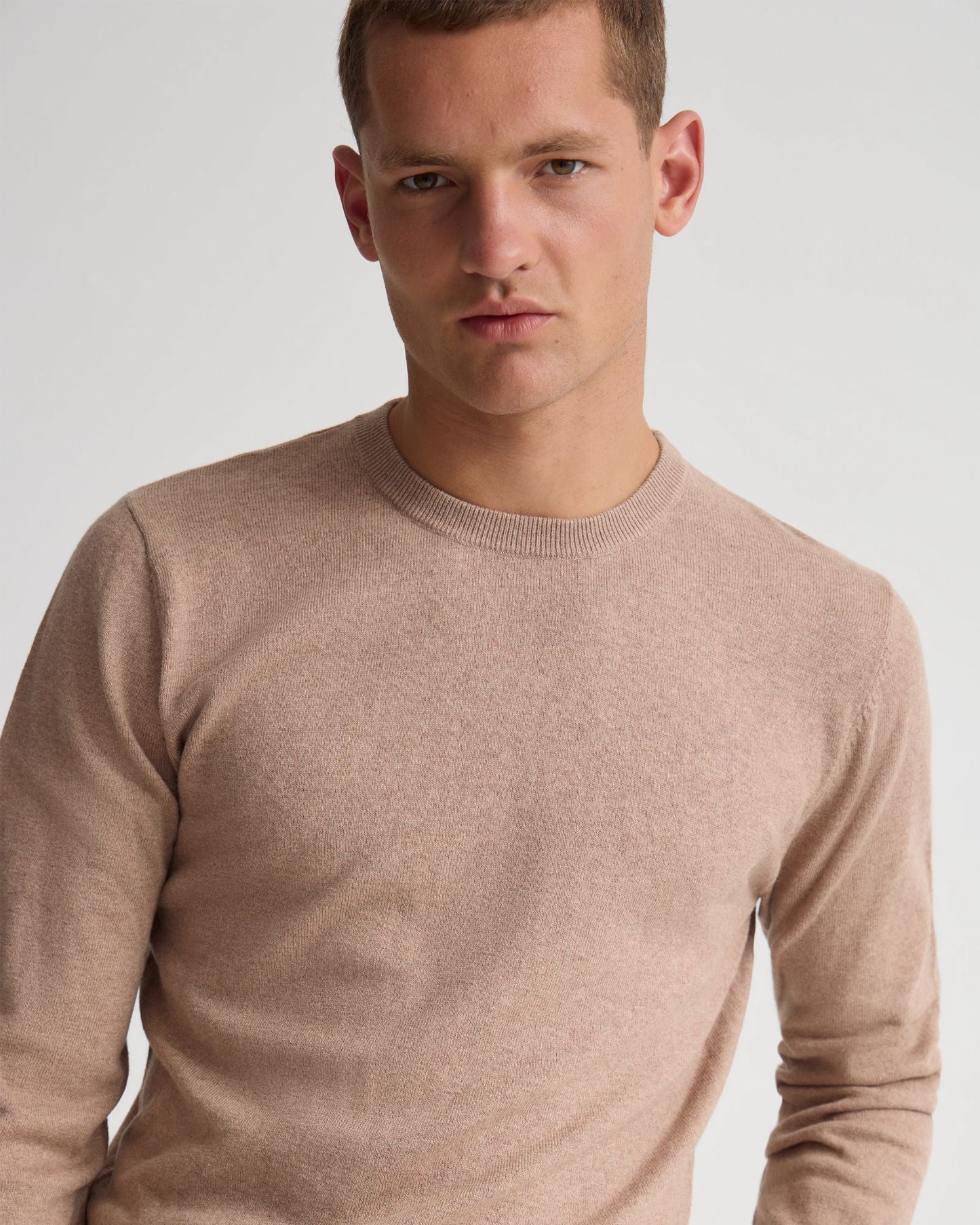 Cotton Cashmere Crew Neck Knit
