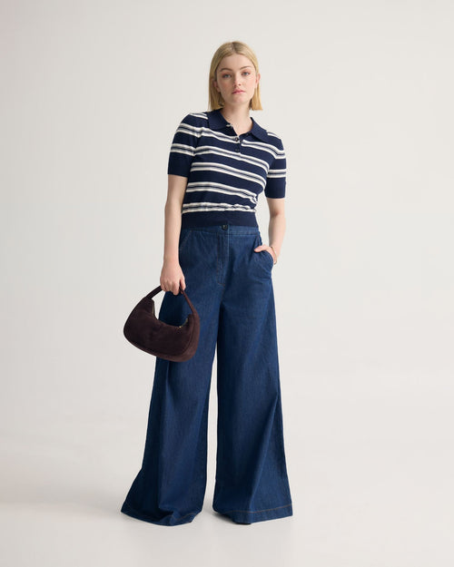 Camille Knitted Polo Striped