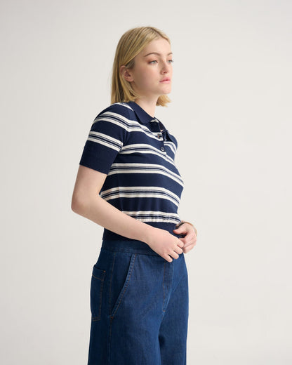 Camille Knitted Polo Striped
