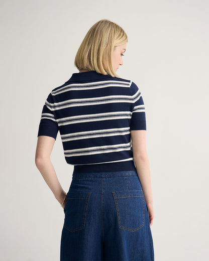 Camille Knitted Polo Striped