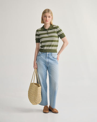 Camille Knitted Polo Striped