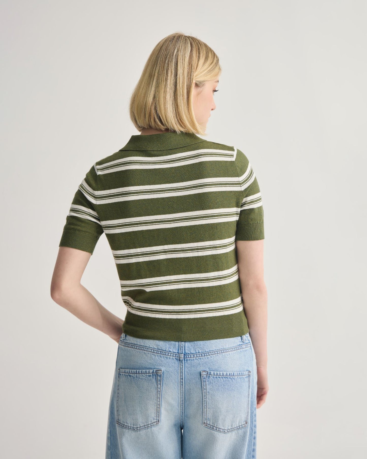 Camille Knitted Polo Striped