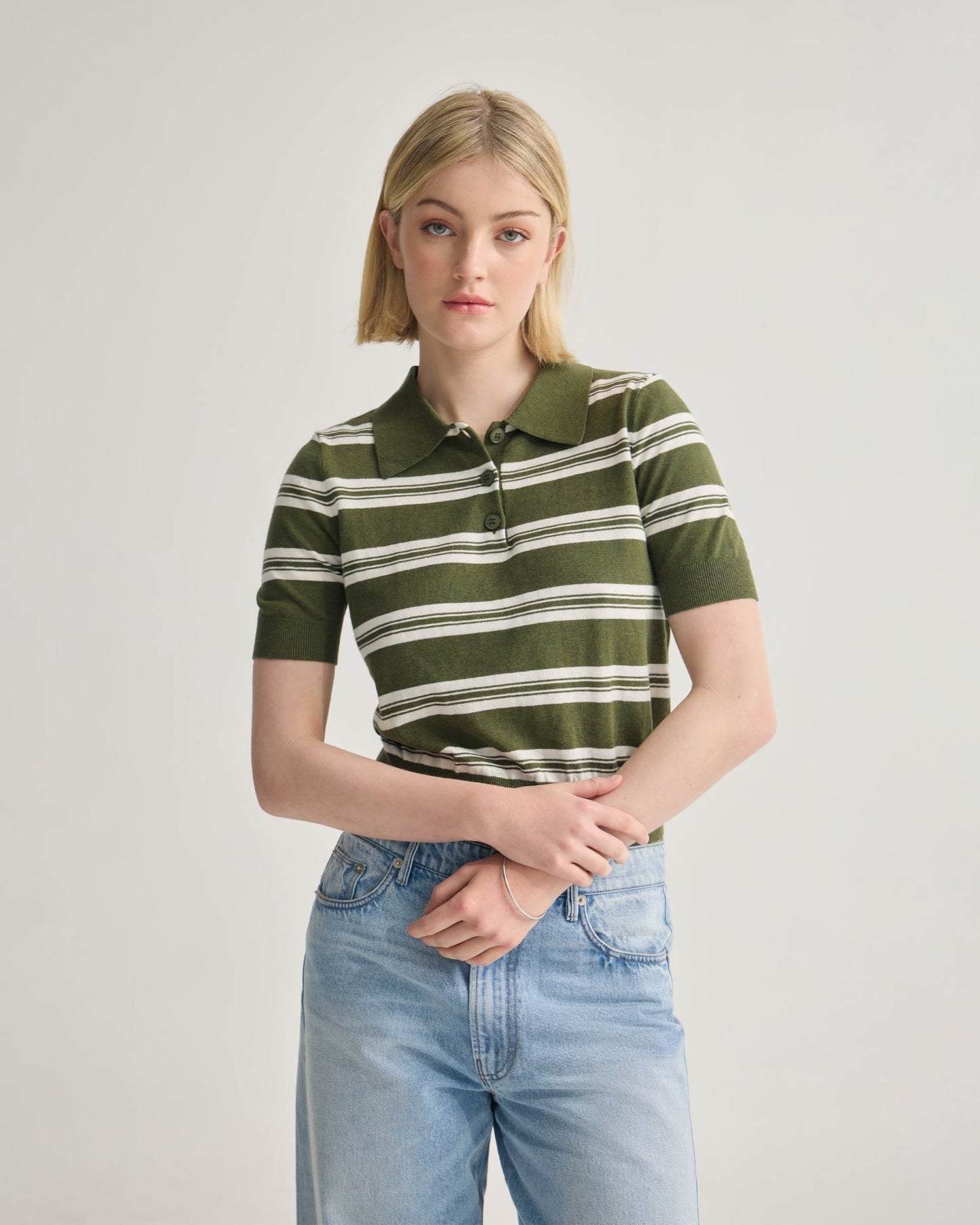 Camille Knitted Polo Striped