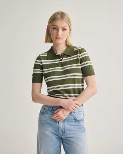 Camille Knitted Polo Striped