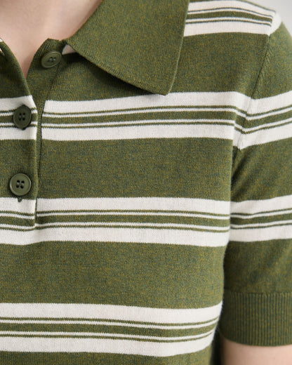 Camille Knitted Polo Striped