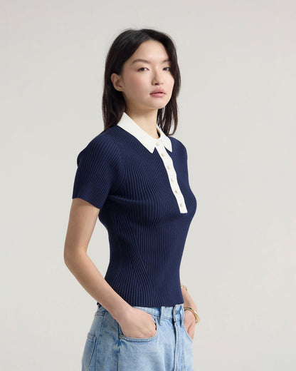 Monique Rib Polo Knit