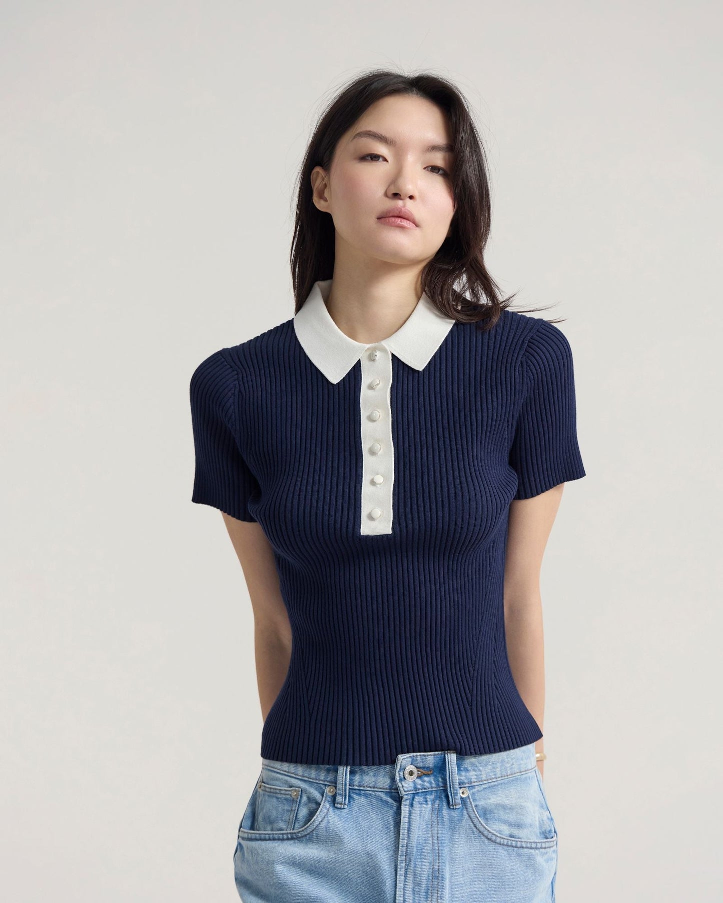 Monique Rib Polo Knit