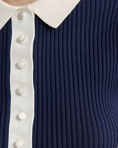 Monique Rib Polo Knit