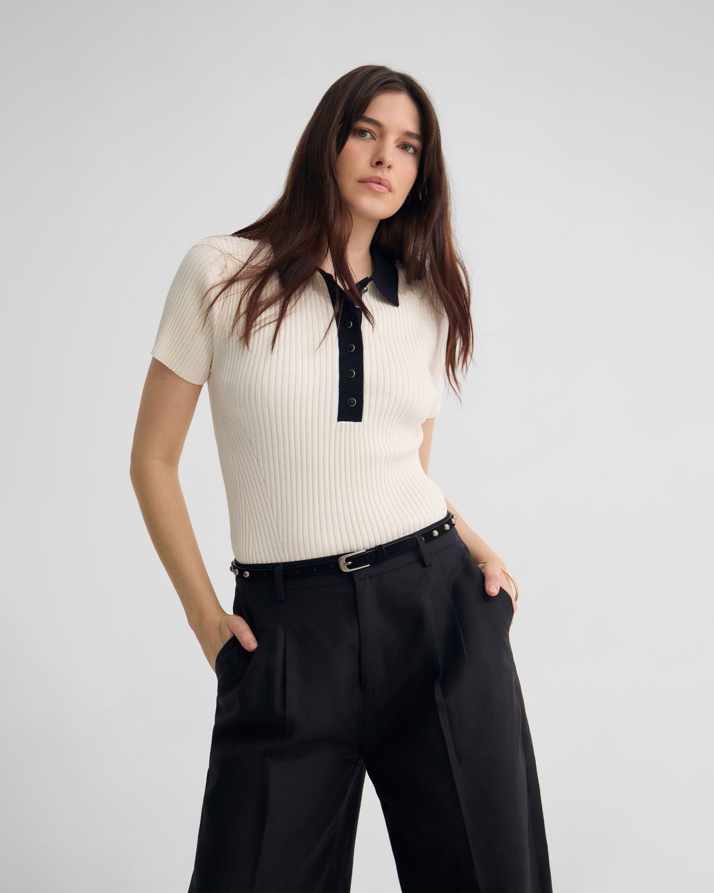 Monique Rib Polo Knit
