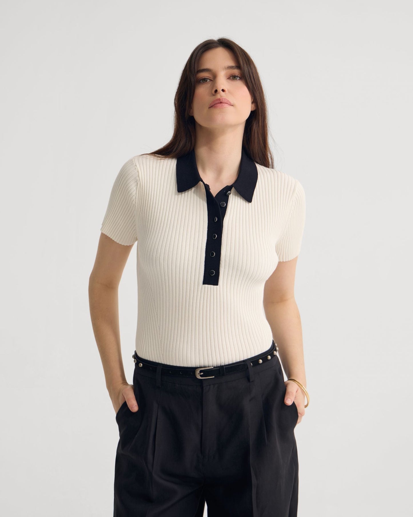 Monique Rib Polo Knit