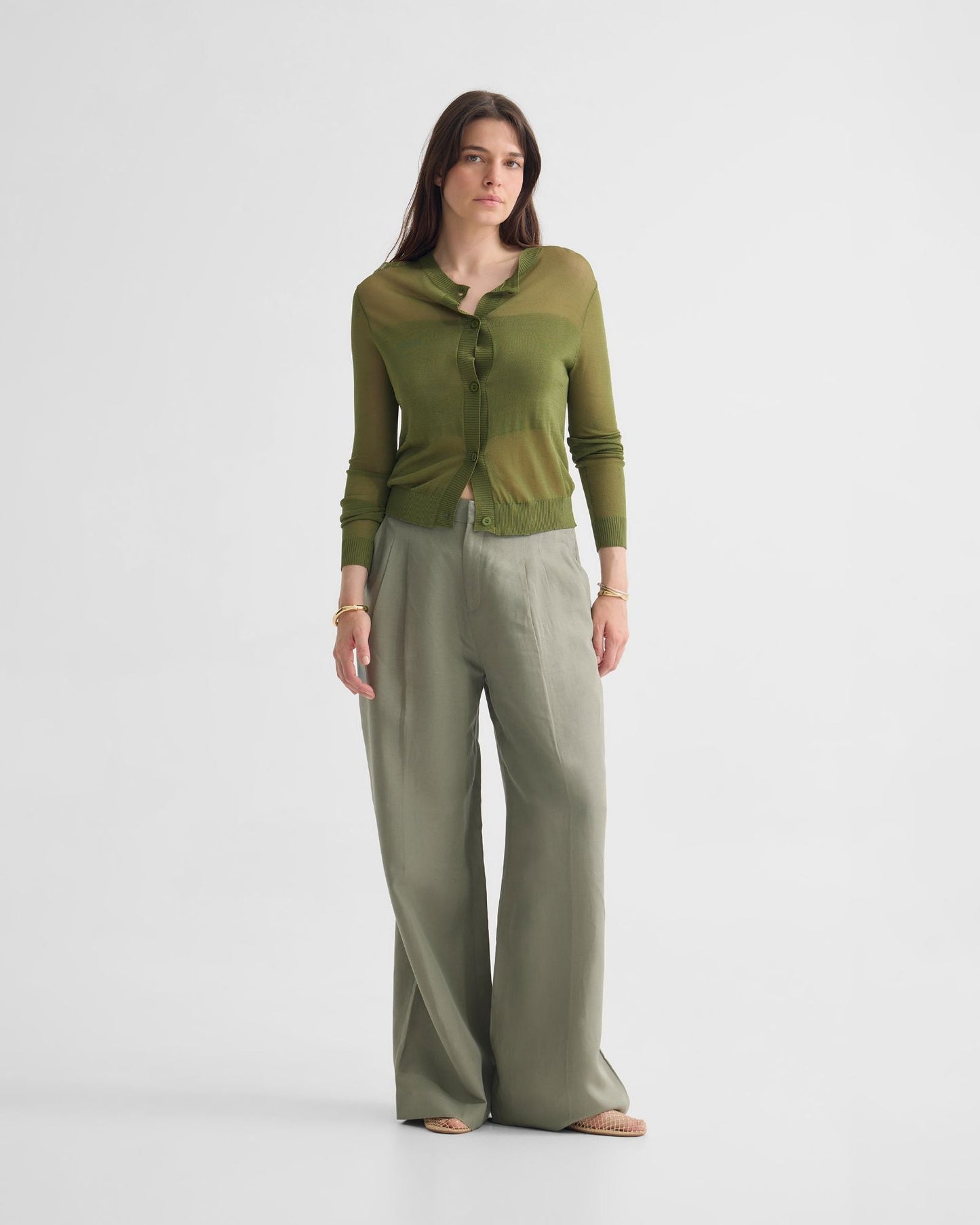 Celina Sheer Panel Cardigan