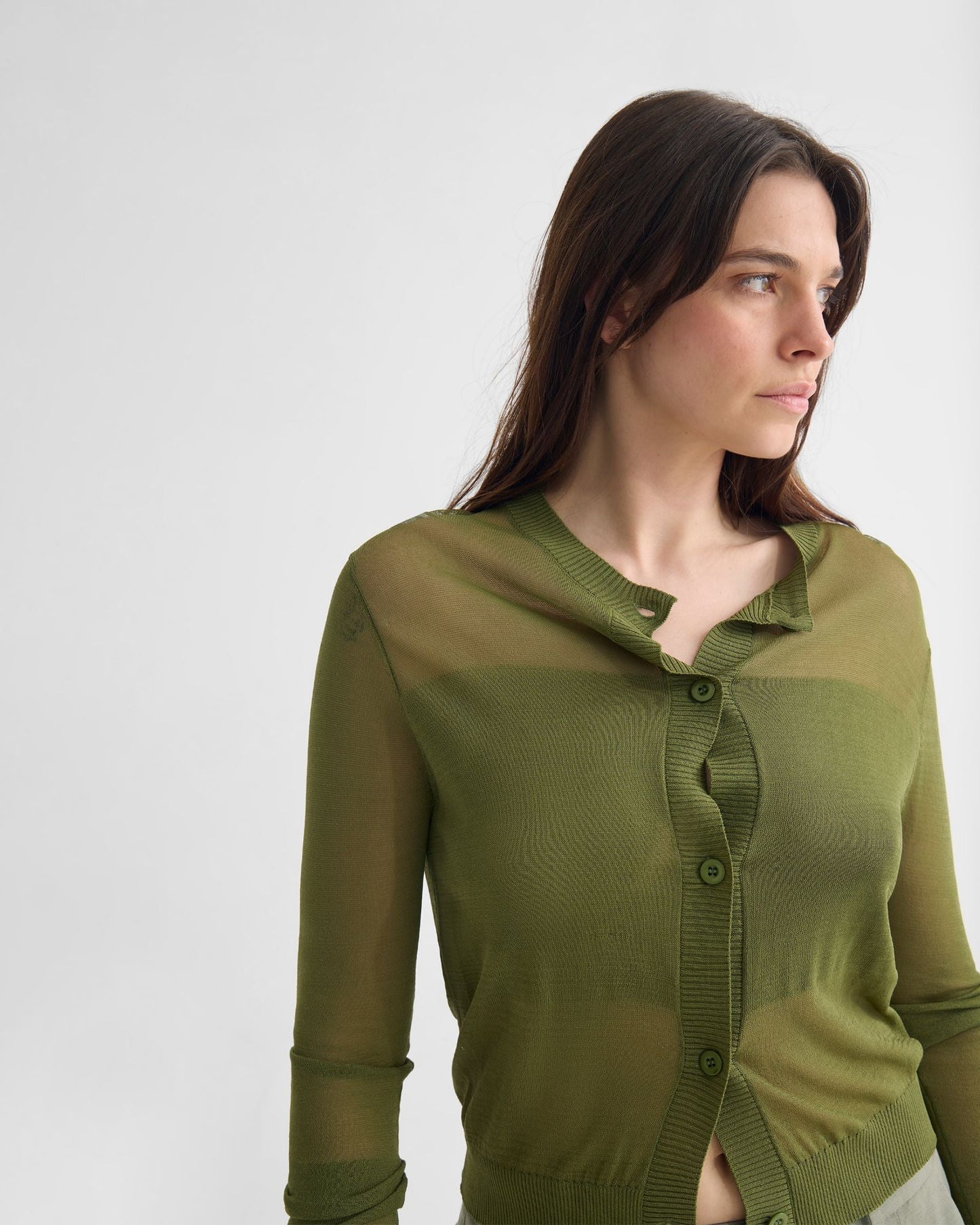 Celina Sheer Panel Cardigan