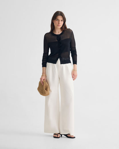 Celina Sheer Panel Cardigan