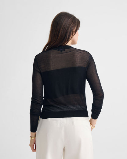 Celina Sheer Panel Cardigan