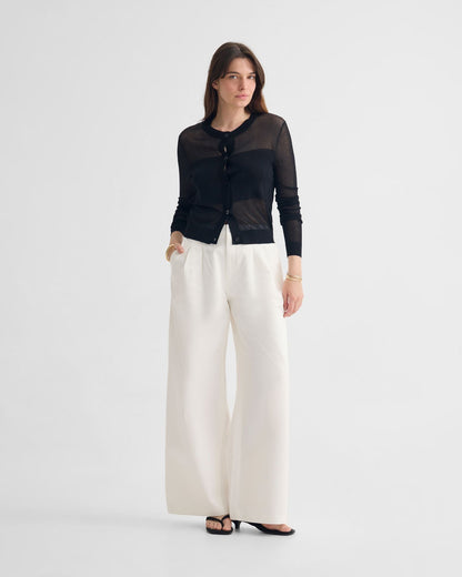 Celina Sheer Panel Cardigan