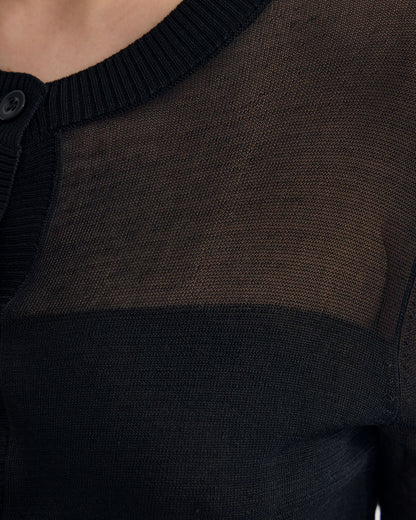 Celina Sheer Panel Cardigan