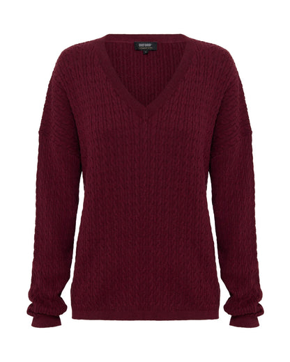 Drew Cable V-Neck Knit