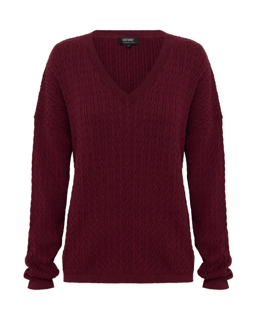 Drew Cable V-Neck Knit