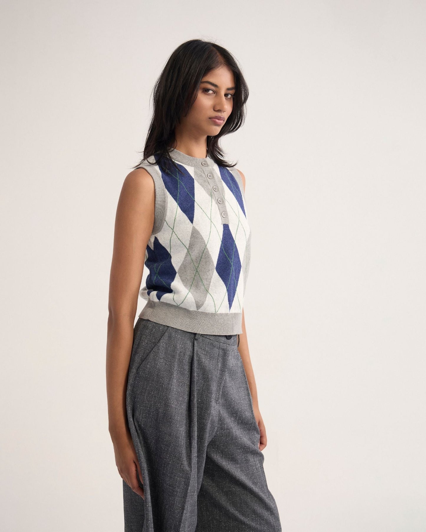 Carina Argyle Vest