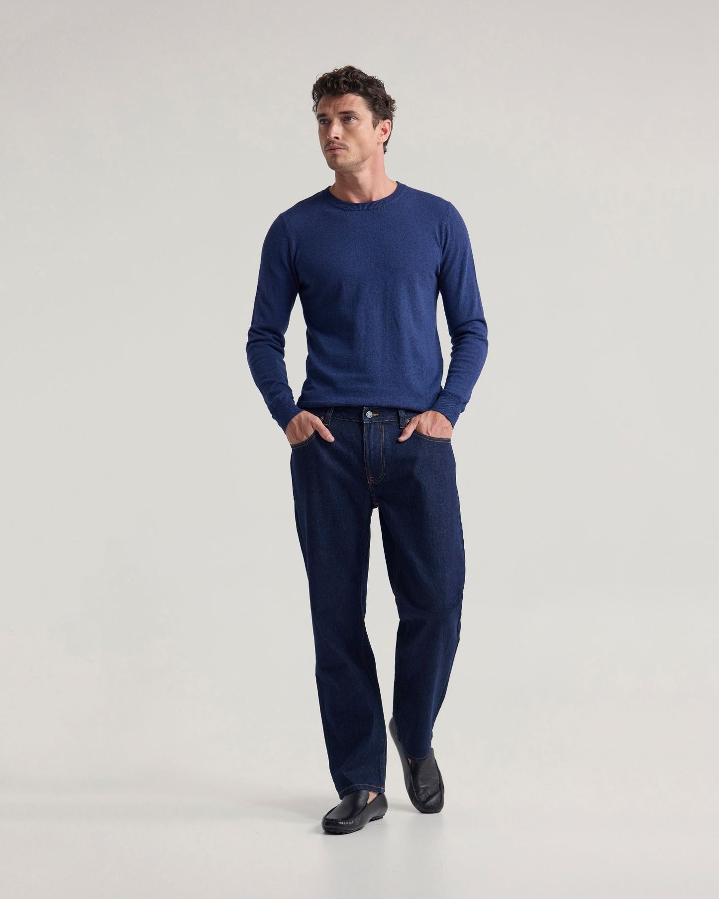 Cotton Cashmere Crew Neck Knit