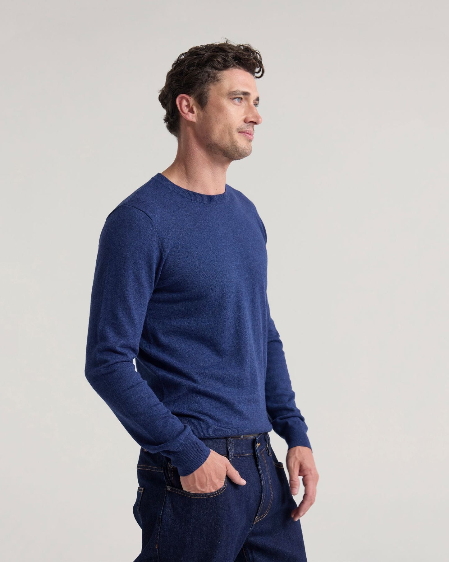 Cotton Cashmere Crew Neck Knit