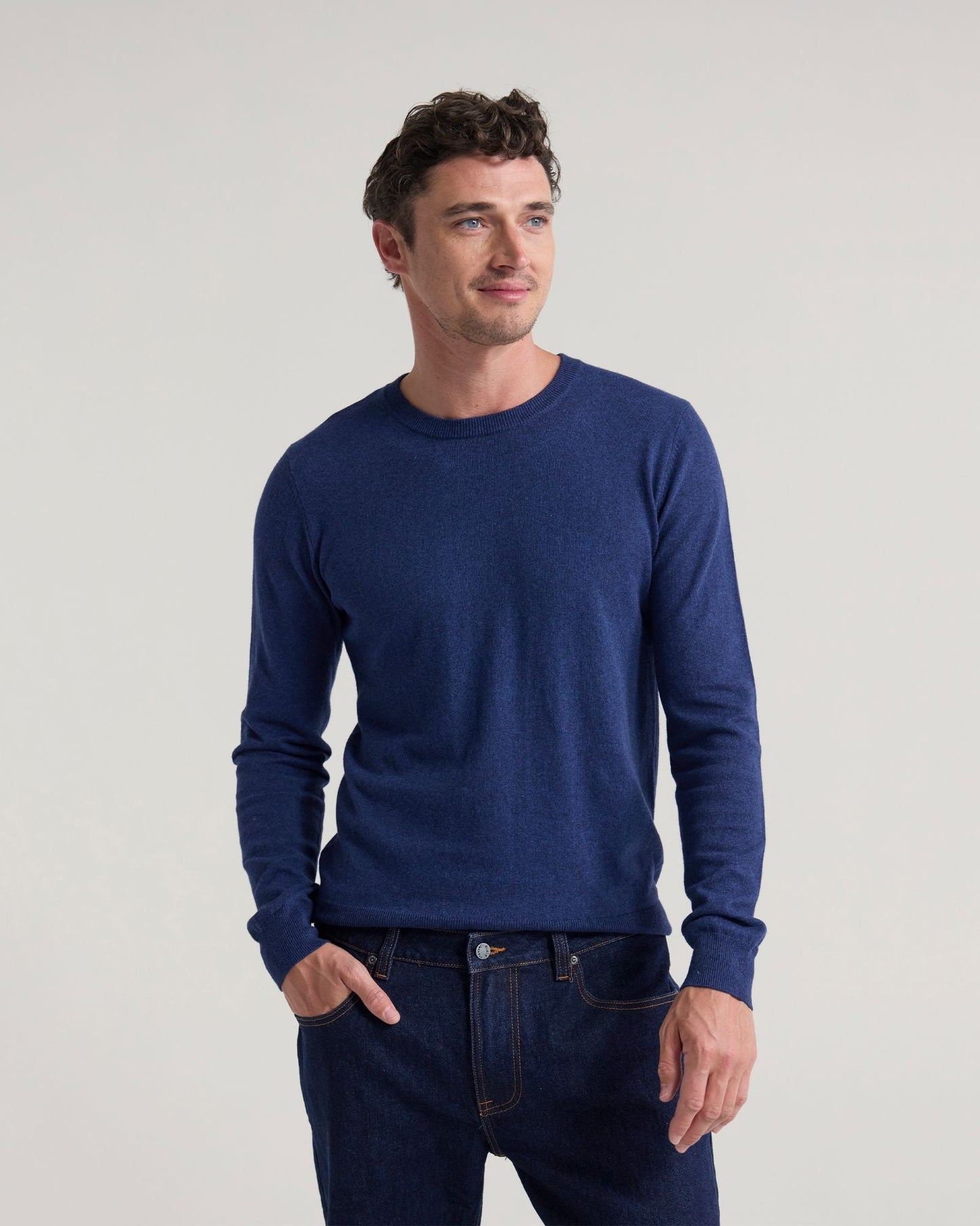 Cotton Cashmere Crew Neck Knit
