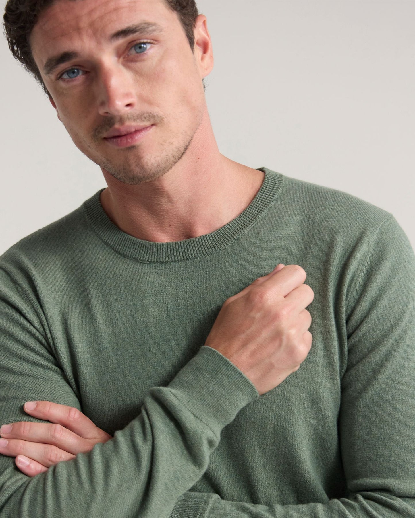 Cotton Cashmere Crew Neck Knit