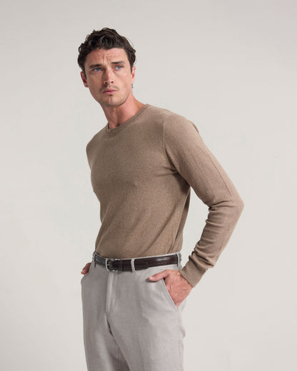 Cotton Cashmere Crew Neck Knit