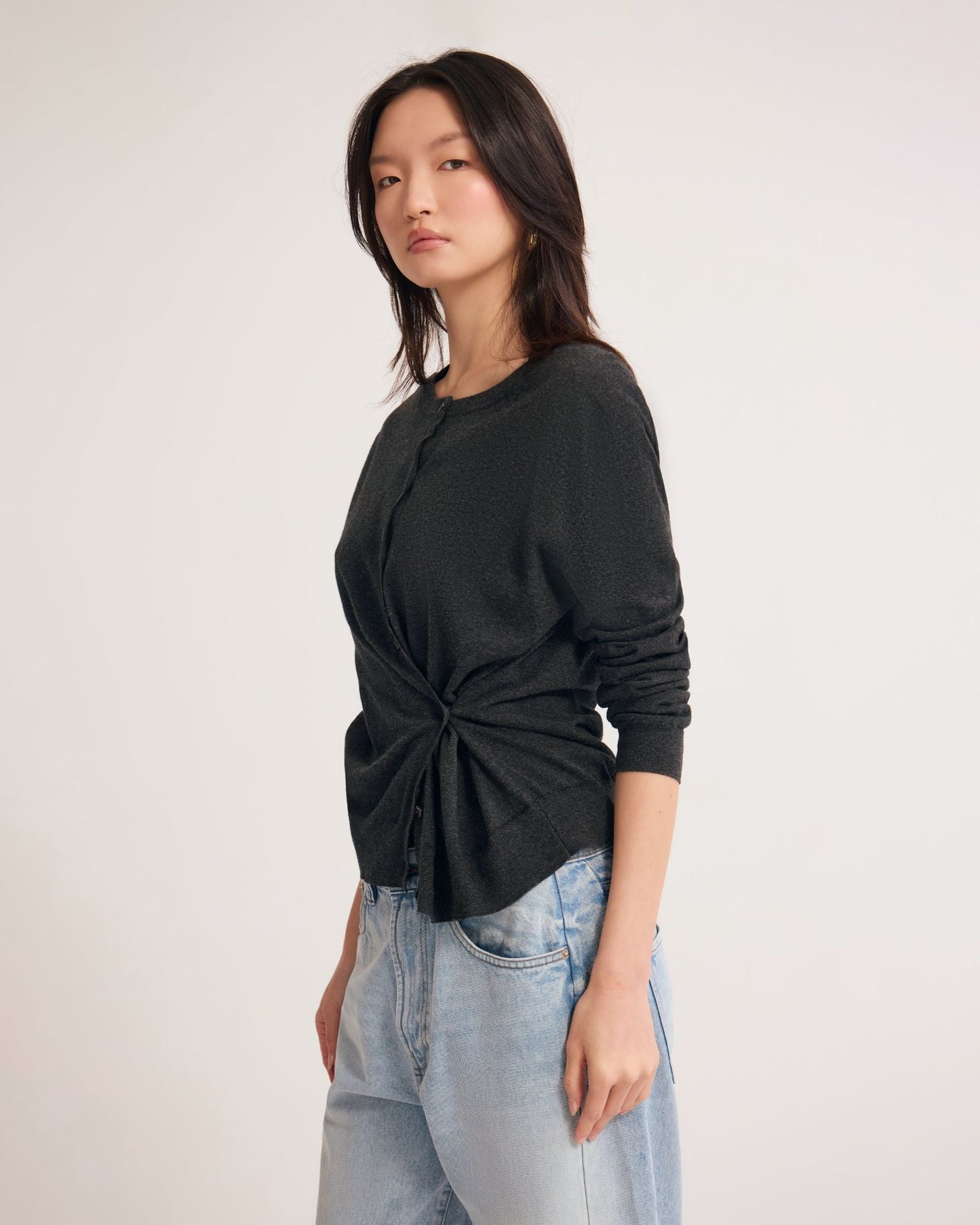 Saga Side Button Cardigan