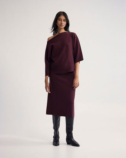 Laura Knitted Folded Collar Top