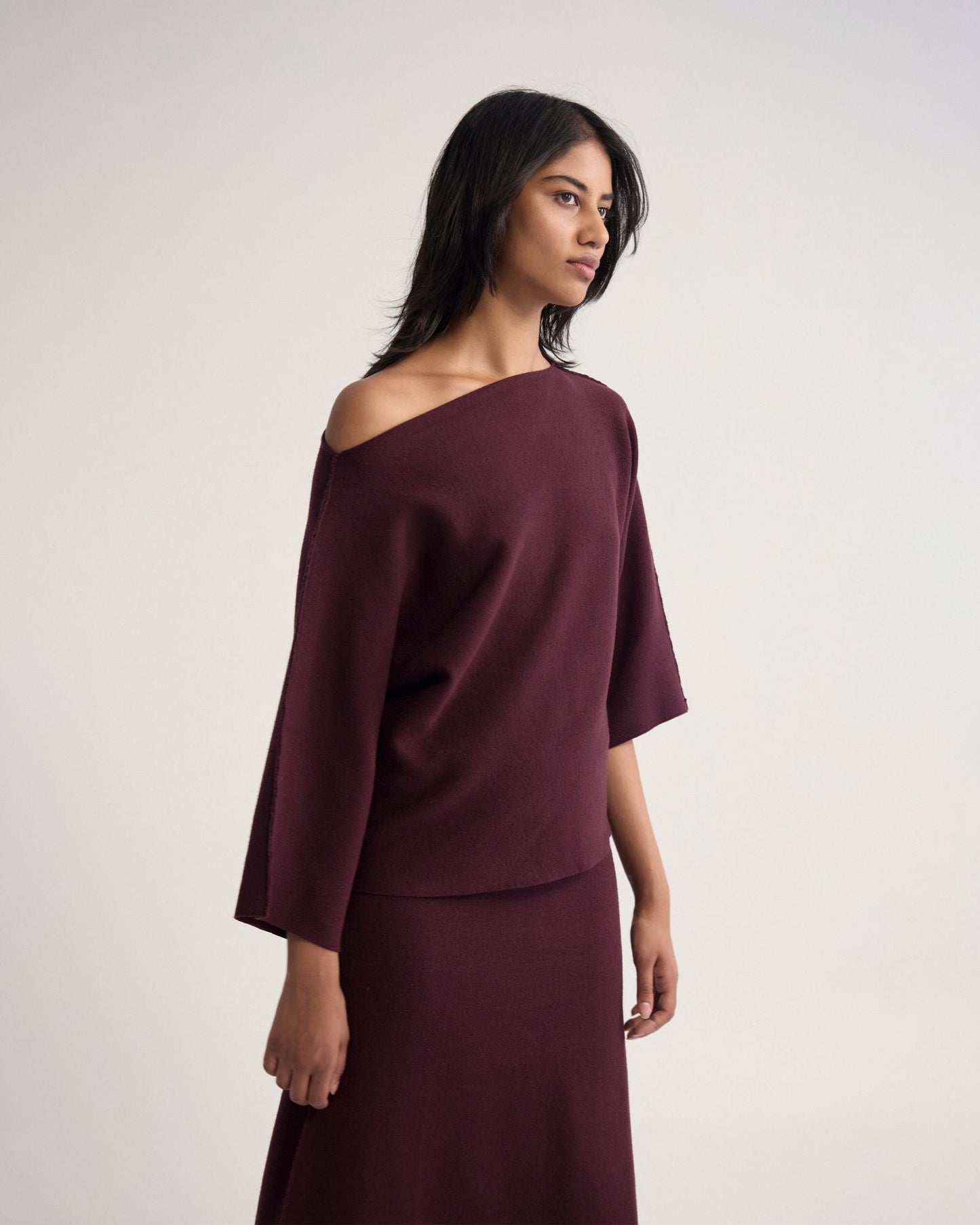 Laura Knitted Folded Collar Top