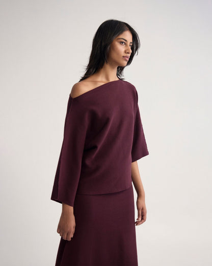 Laura Knitted Folded Collar Top