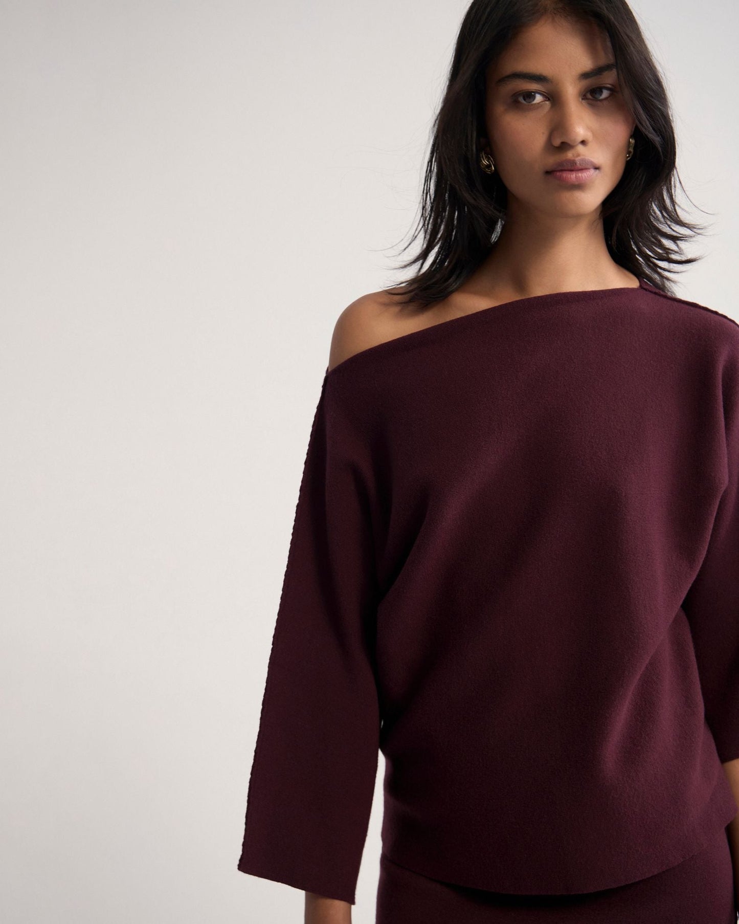 Laura Knitted Folded Collar Top