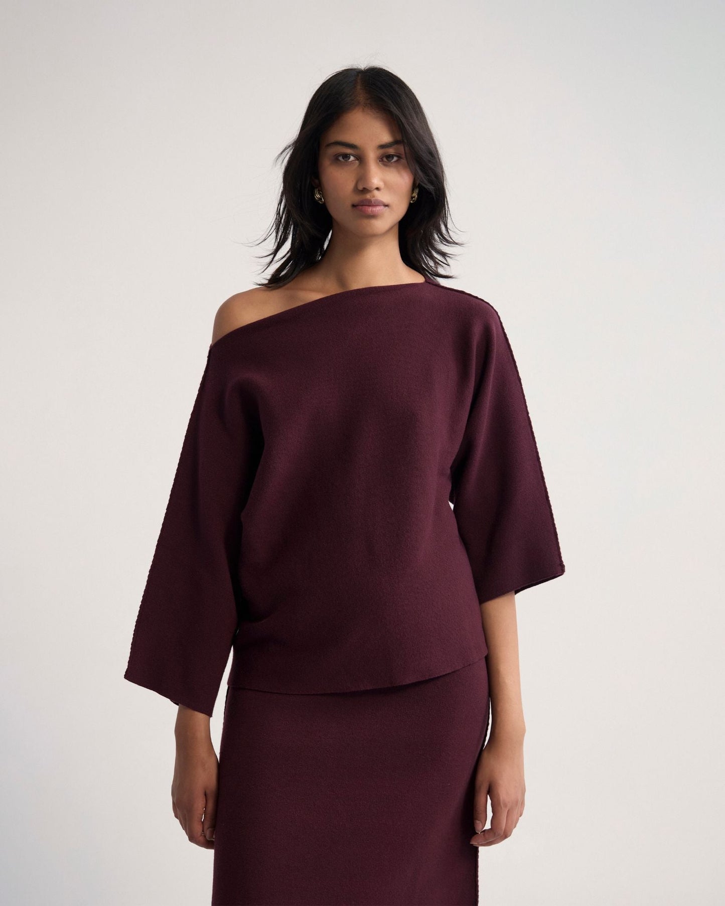 Laura Knitted Folded Collar Top