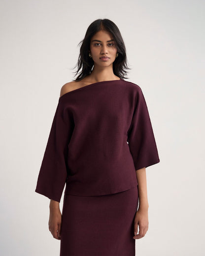 Laura Knitted Folded Collar Top