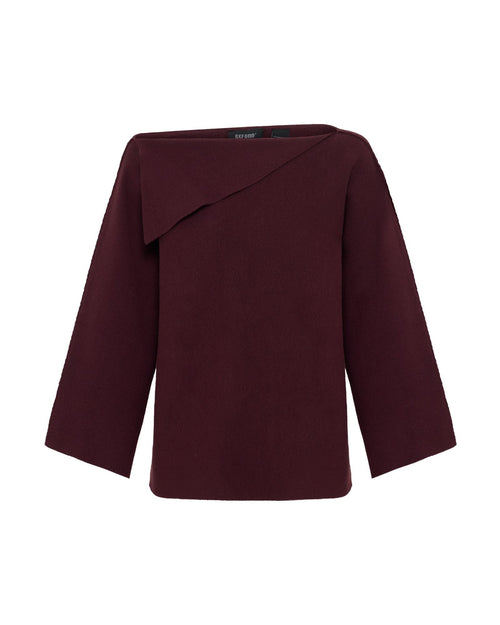 Laura Knitted Folded Collar Top