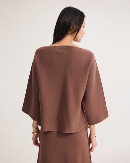 Laura Knitted Folded Collar Top