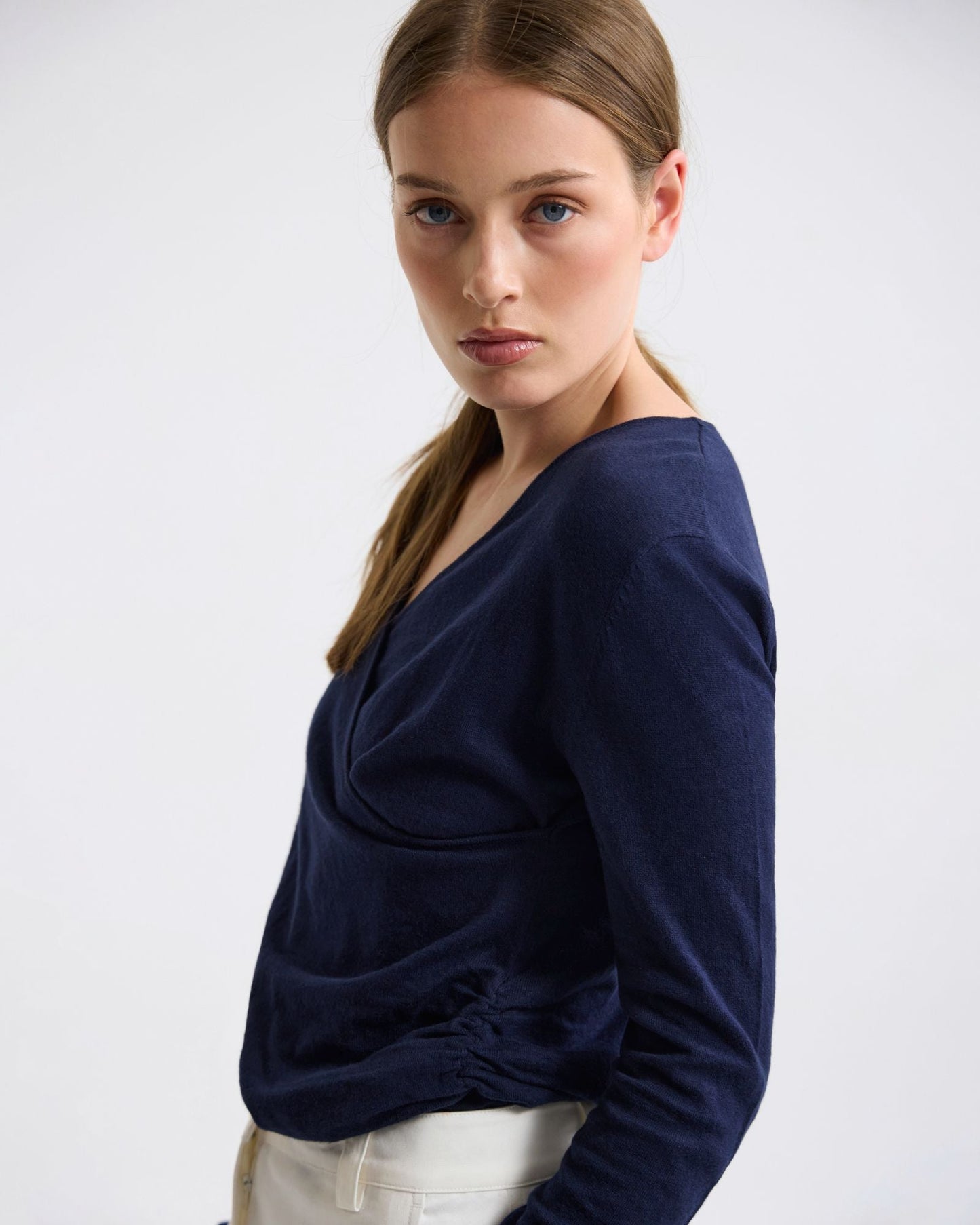 Daria Wrap Front Knitted Top