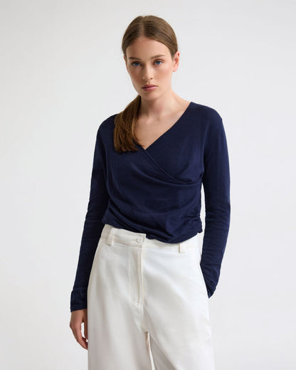 Daria Wrap Front Knitted Top