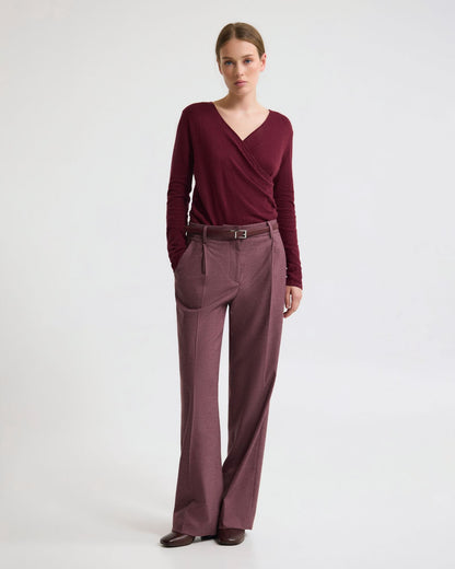 Daria Wrap Front Knitted Top