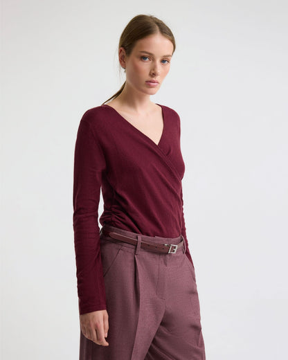 Daria Wrap Front Knitted Top