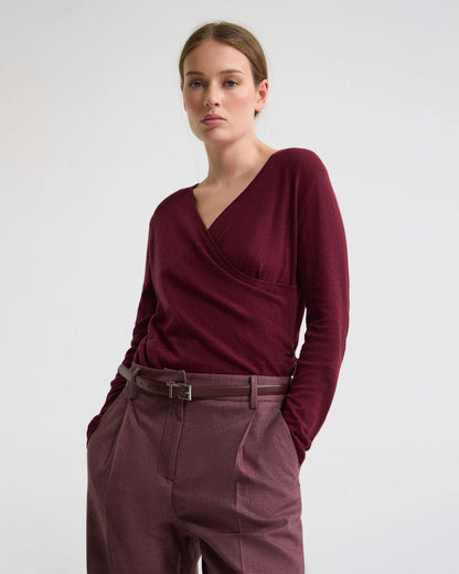 Daria Wrap Front Knitted Top